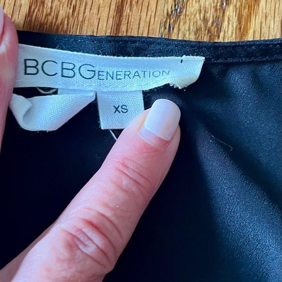 BCBGeneration Black Dress - XS - tank, above the knee, with ruffles - Picture 2 of 10